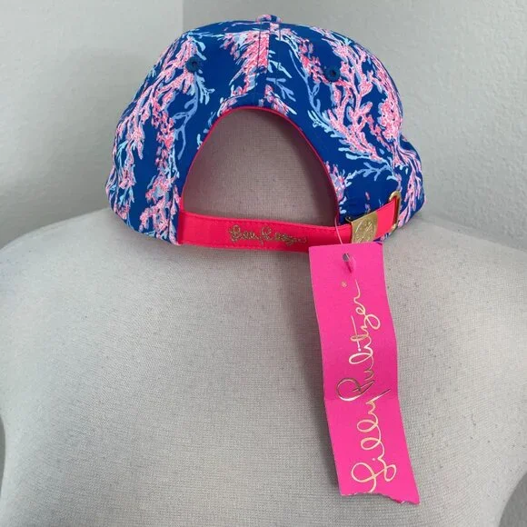 NEW Lilly Pulitzer Womens Run Around Baseball Hat Borealis Blue Cap Adjustable - Picture 13 of 13